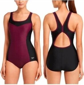 Speedo Potent Purple & Black One Pece Competitive Swimsuit size Small